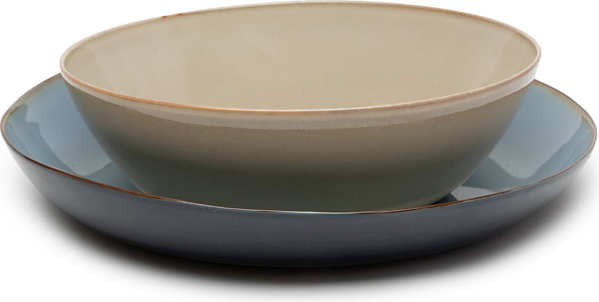 Fuente Terres de Rêves, 35,5 cm, roja y beige