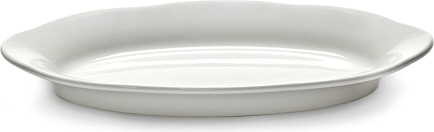 Fuentes ovaladas Silhouette de cerámica, 30 cm, blanco, 2 unidades