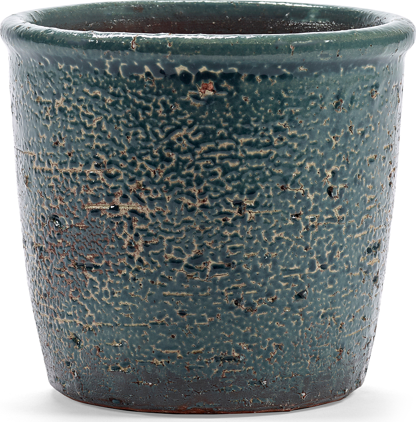 Glazed Shades bloempot 15 cm, blauw
