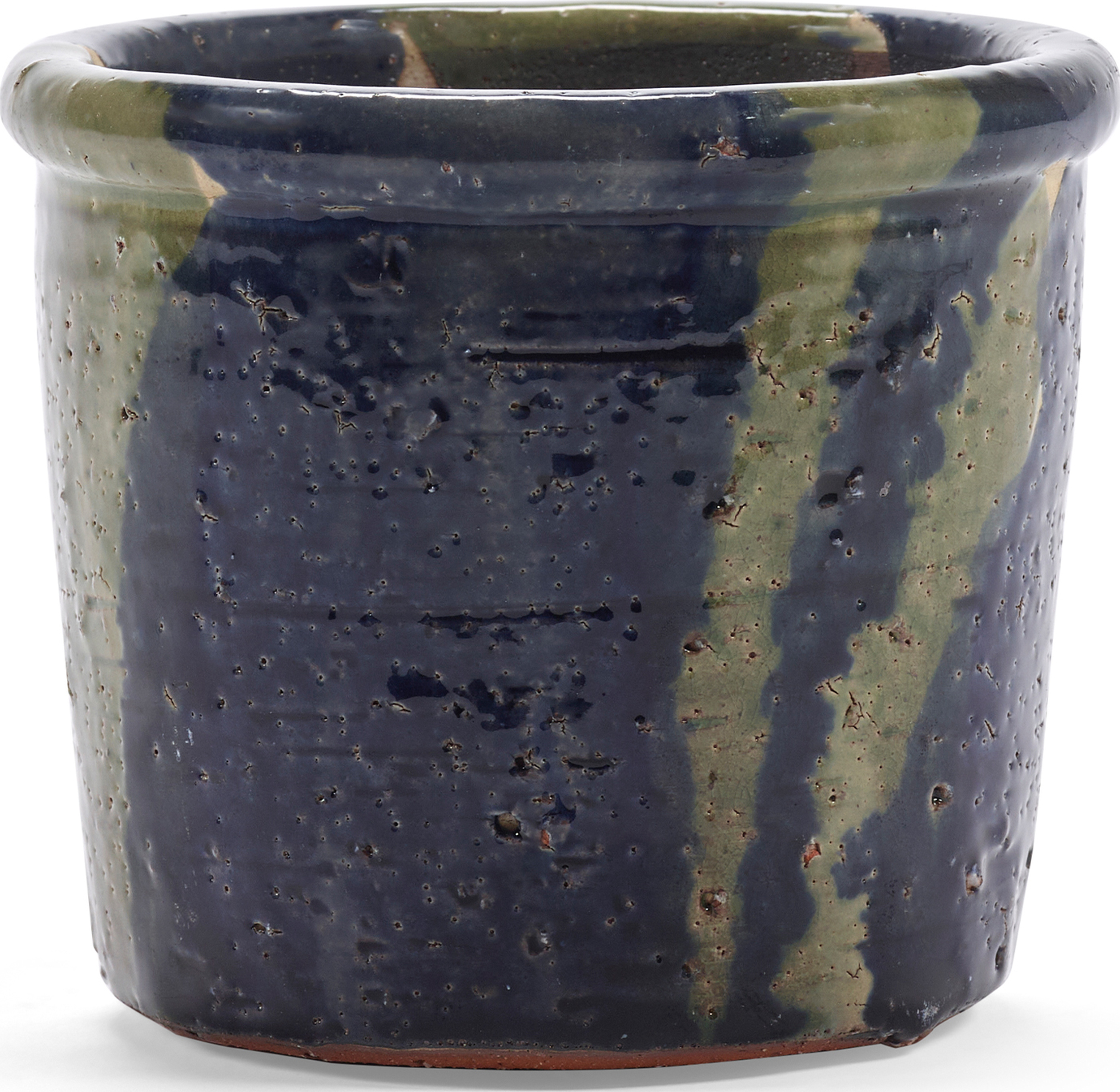 Glazed Shades Blumentopf 13,5 cm, blau-grün