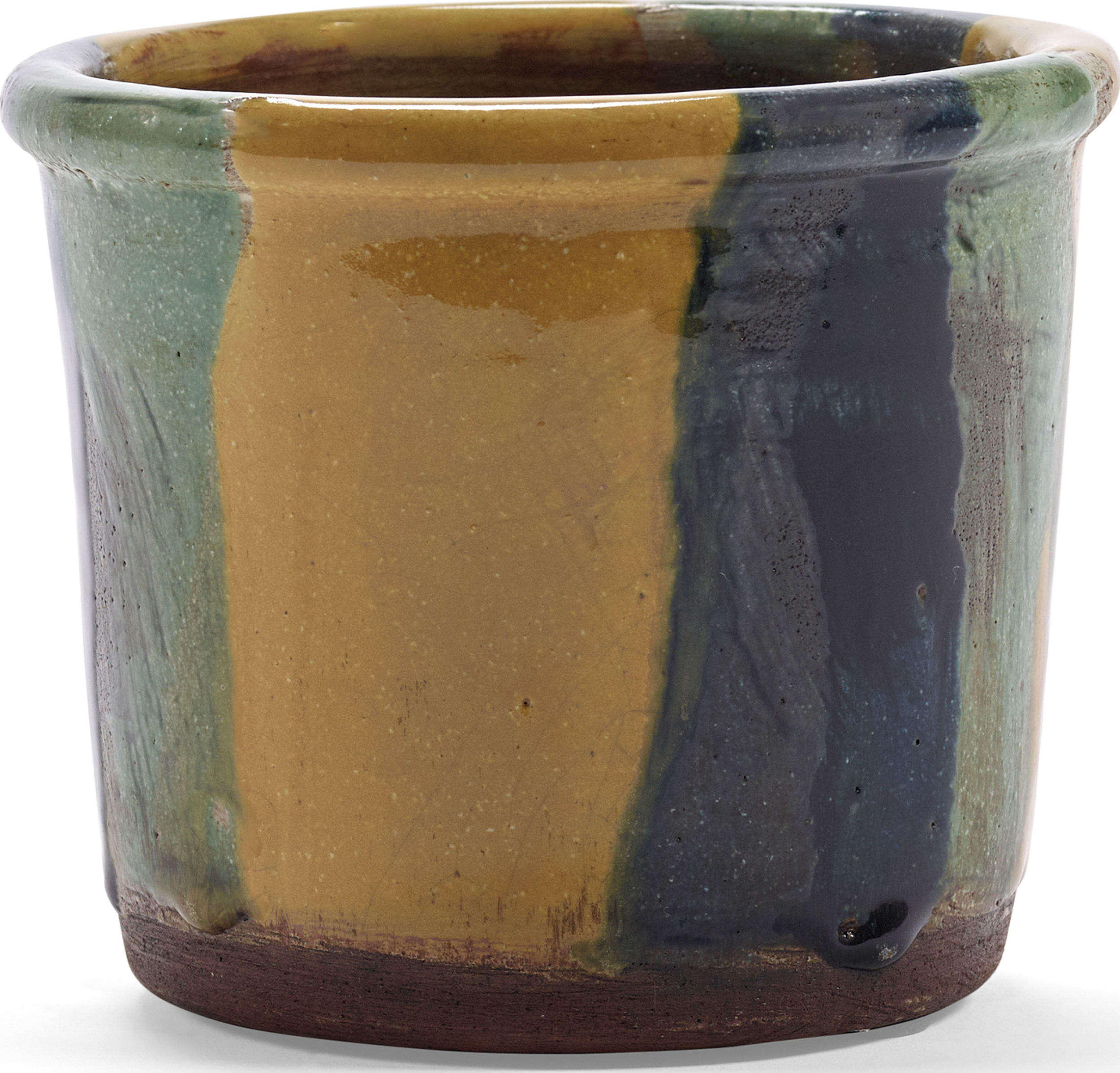 Glazed Shades Blumentopf 13,5 cm, gelb-blau