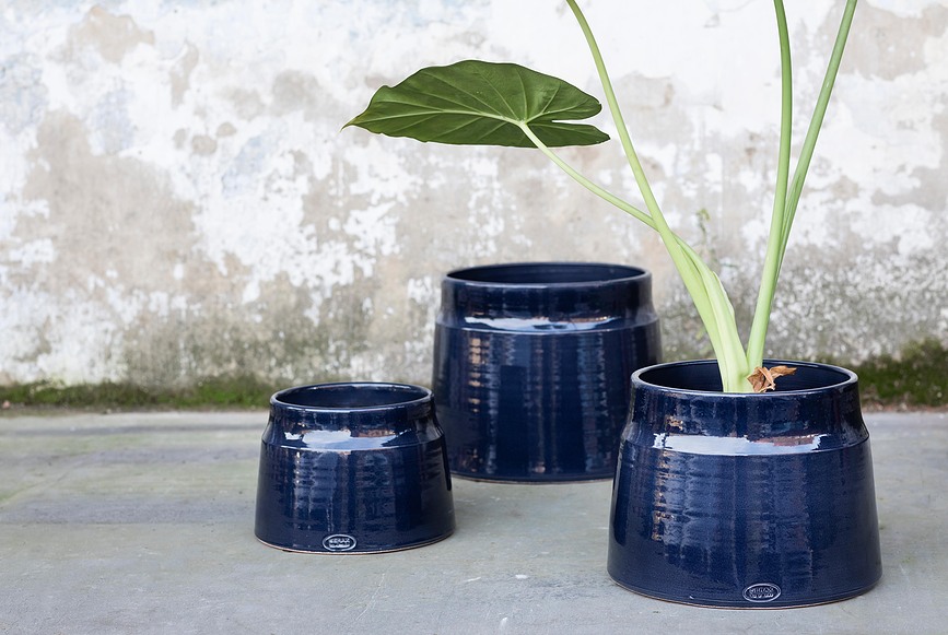 Glazed Shades Cache-pot 25 cm, bleu marine