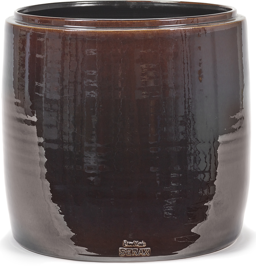 Glazed Shades Cache-Pot, 34 cm, marron