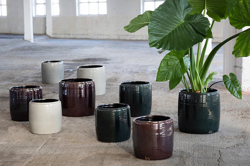 Glazed Shades Cache-pot 26 cm, gris foncé