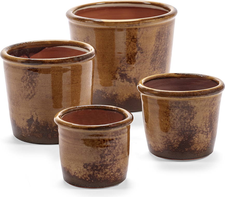 Glazed Shades Cvetlični lonec, 11 cm, rumeno-moder