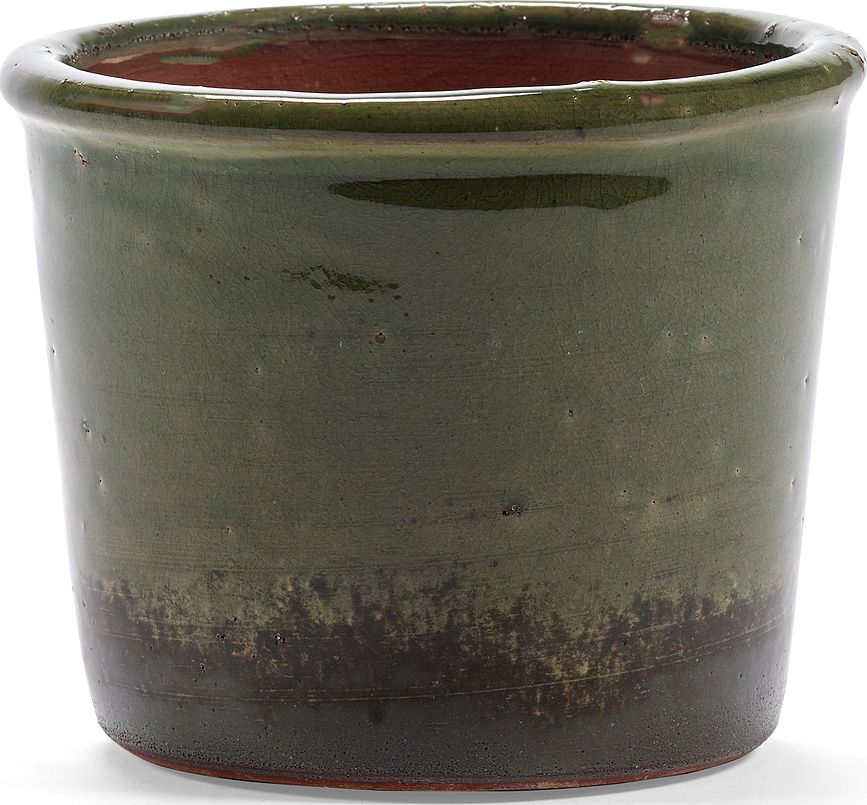 Glazed Shades Cvetlični lonec, 13,5 cm, temno zelen