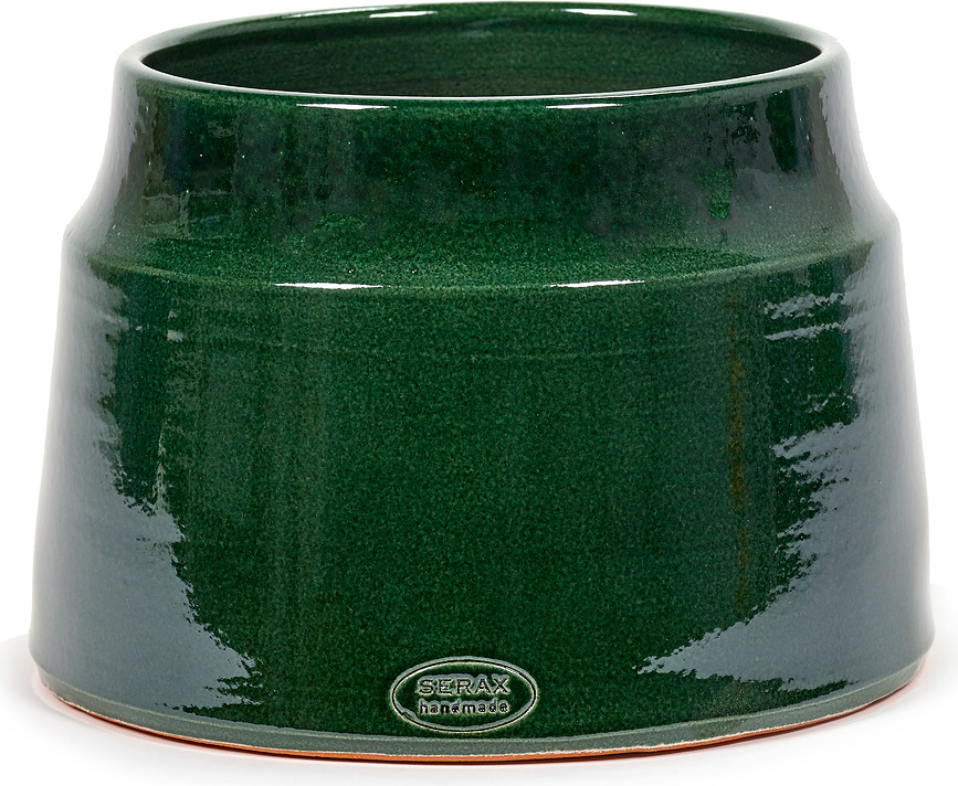 Glazed Shades Okrasni lonec, 25 cm, gozdno zelen