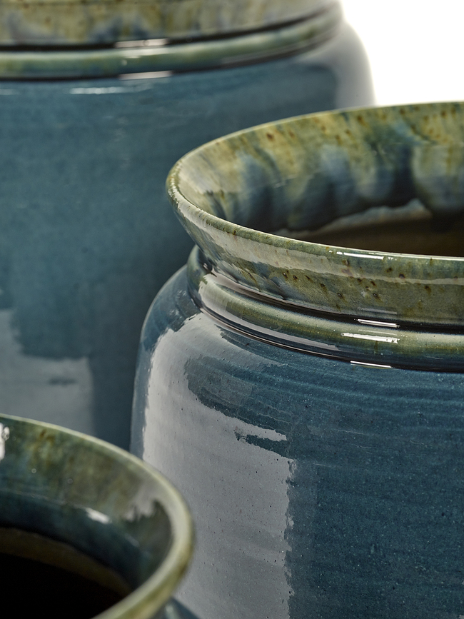 Glazed Shades Okrasni Lonec, 30 cm, modro-siv