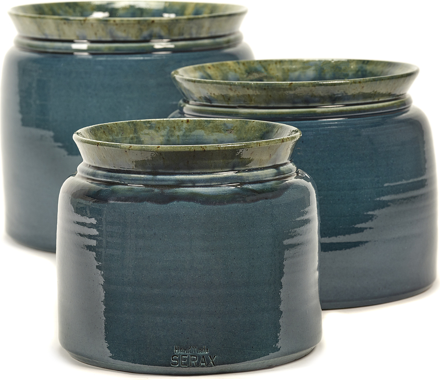 Glazed Shades Okrasni Lonec, 30 cm, modro-siv