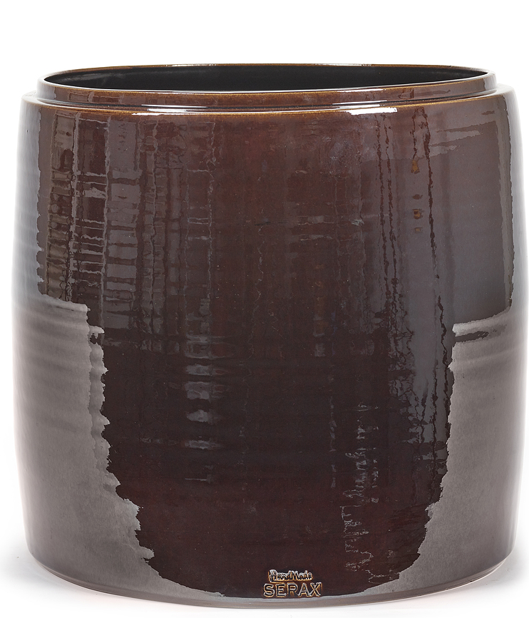 Glazed Shades Okrasni lonec, 38 cm, rjav