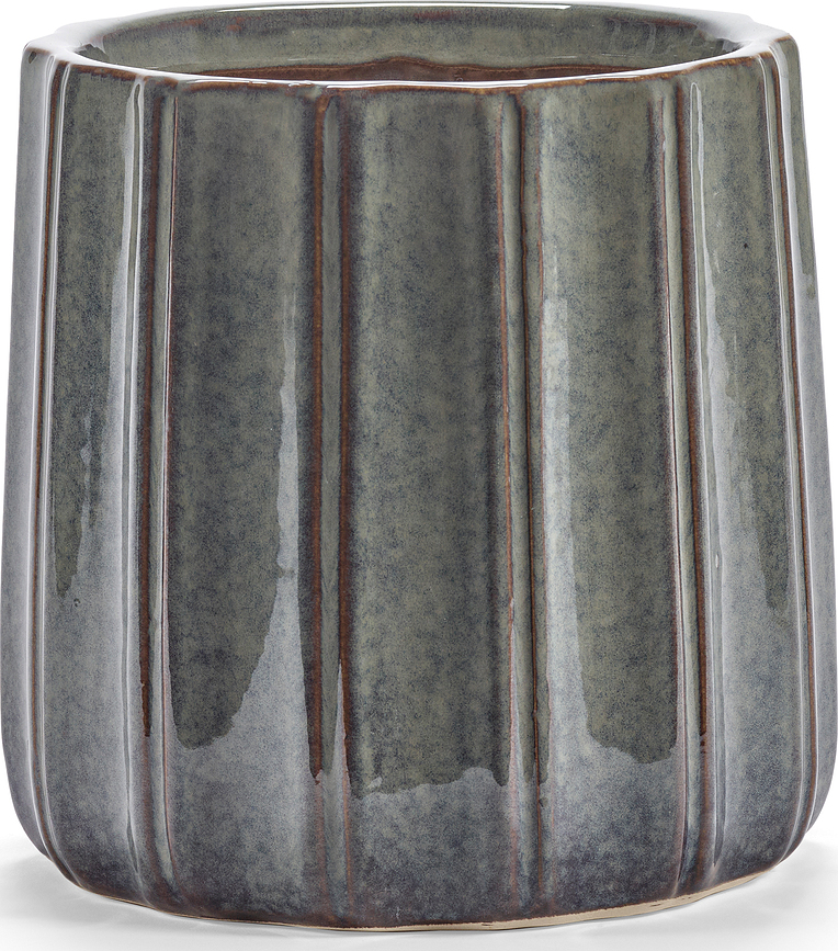 Glazed Shades Overpot 20 cm, blauw-grijs