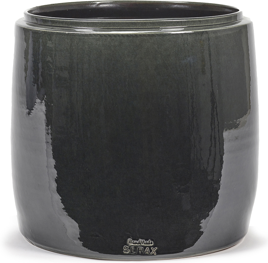 Glazed Shades Tegla za cvijeće 22 cm tamnosiva