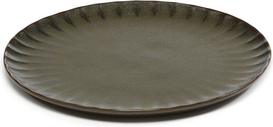 Inku Assiettes à déjeuner, 21 cm, vert foncé, Lot de 4