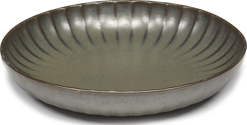 Inku Assiettes creuses, 21 cm, vert foncé, Lot de 2