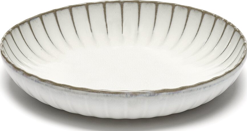 Inku Assiettes Creuses 23 cm, blanches, Lot de 2