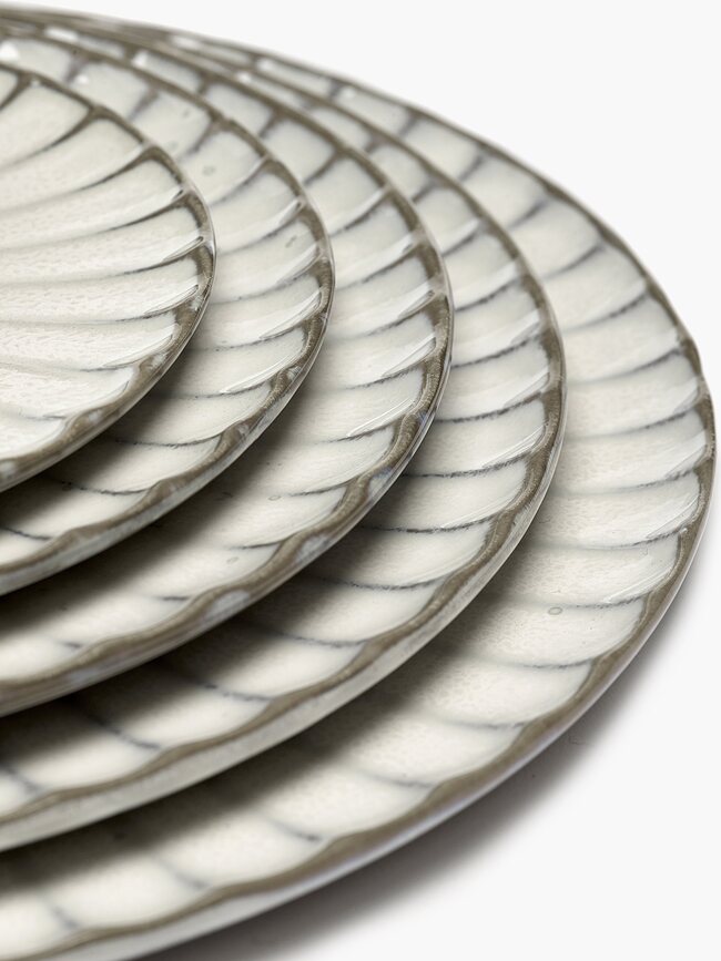 Inku Assiettes Plates 24 cm, blanches, Lot de 4