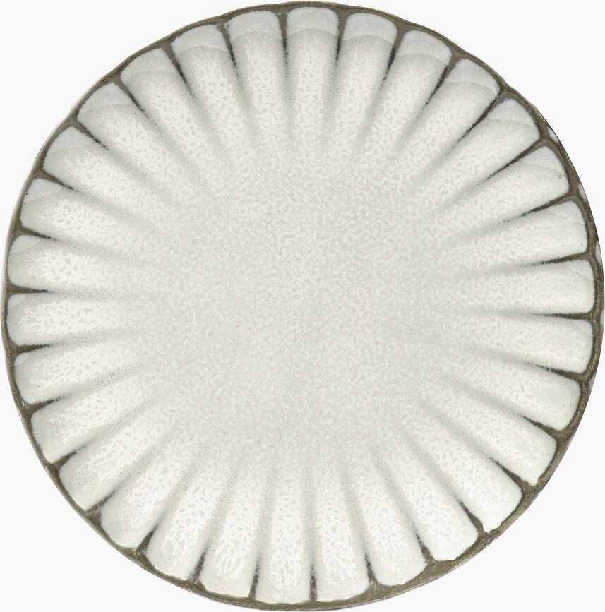 Inku Assiettes Plates 24 cm, blanches, Lot de 4