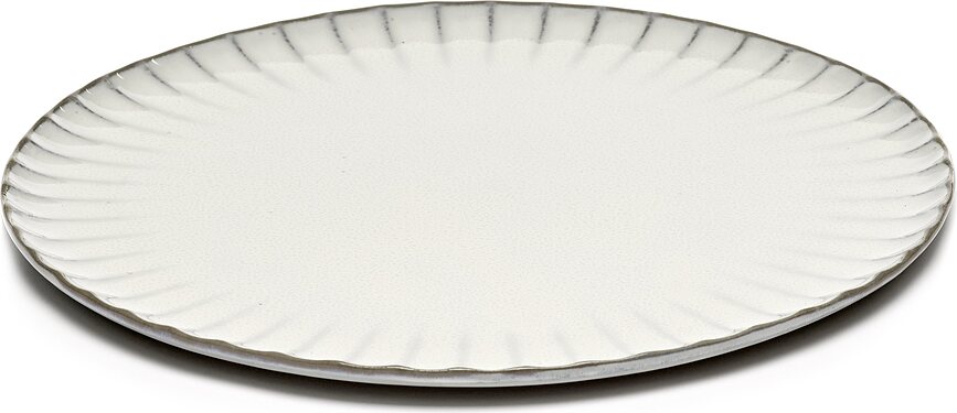 Inku Assiettes plates 27 cm, blanches, Lot de 4