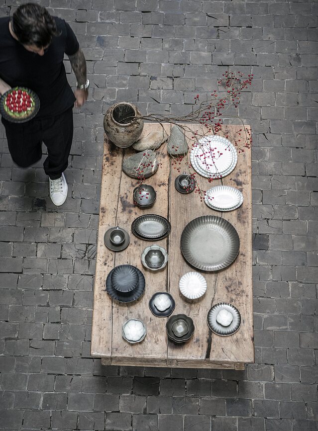 Inku Assiettes plates 27 cm, blanches, Lot de 4