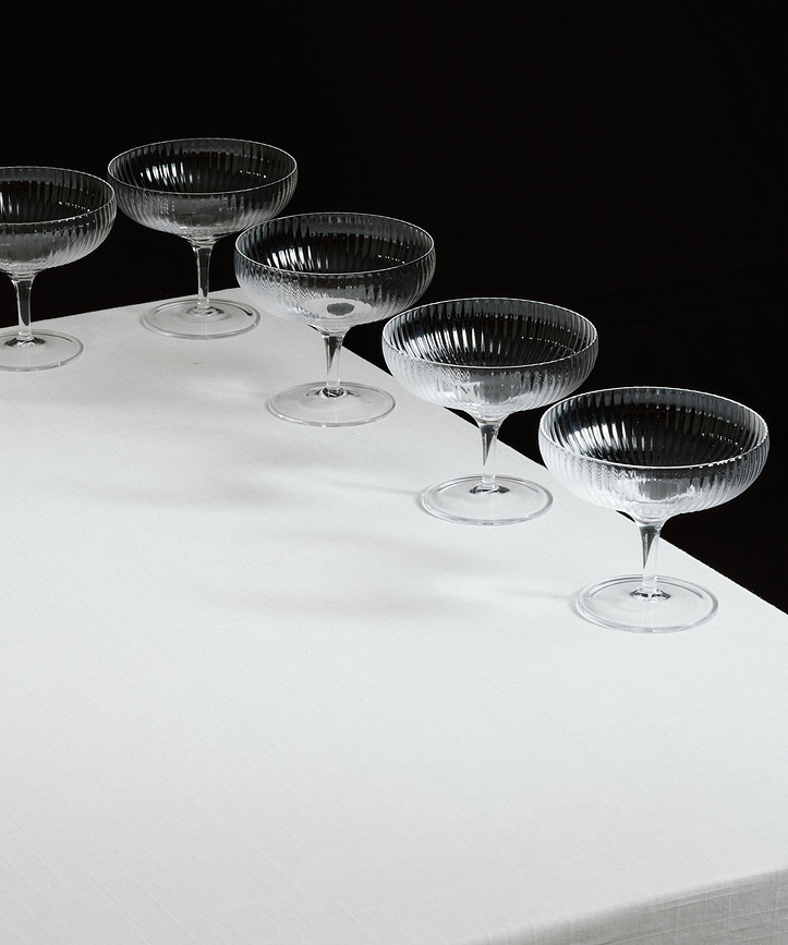 Inku Coupes à Champagne plates, 150 ml, Lot de 4