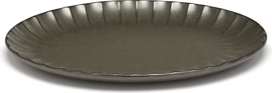 Inku Jedilni Krožnik ovalen, 25 cm, temno zelen