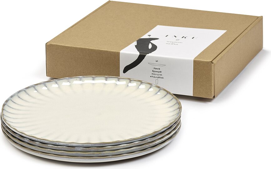 Inku Πιάτα πρωινού, 21 cm, σκούρο πράσινο, 4 τμχ