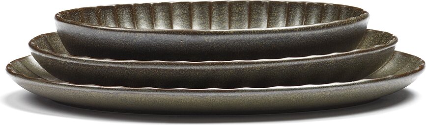 Inku Πιατέλες Σερβιρίσματος, οβάλ, 19 cm, λευκές, 2 τμχ