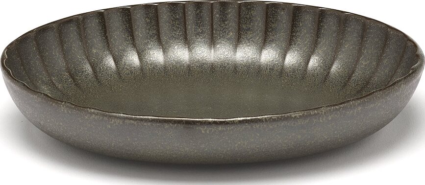 Inku ΠΙΑΤΕΛΕΣ Σερβιρίσματος οβάλ, 19 εκ., σκούρες πράσινες, 2 τμχ