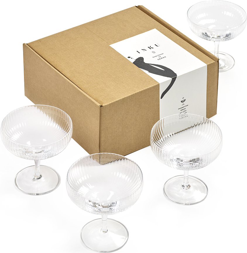 Inku Ποτήρια Σαμπάνιας επίπεδα, 150 ml, 4 τμχ