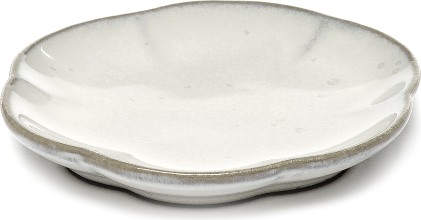 Inku Ribbed Krožnik za prigrizke, 8,9 cm, bel