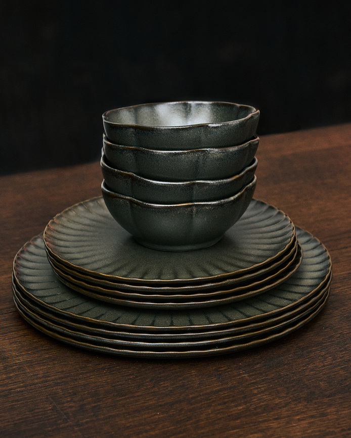 Inku Ribbed Μπολ, 13 cm, λευκό