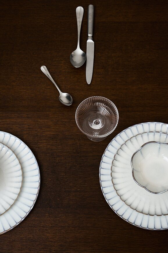 Inku Ribbed Μπολ ριγέ, 11 cm, λευκά, 4 τμχ