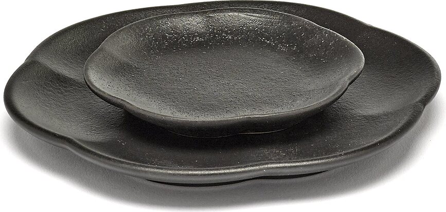 Inku Ribbed Assiettes à snack, 8,9 cm, blanches, Lot de 4