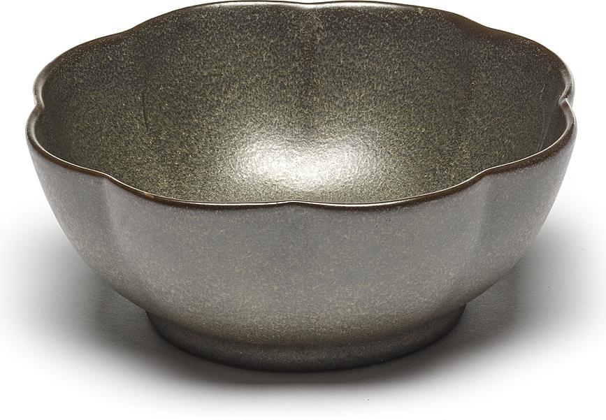 Inku Ribbed Skleda, 15 cm, temnozelena