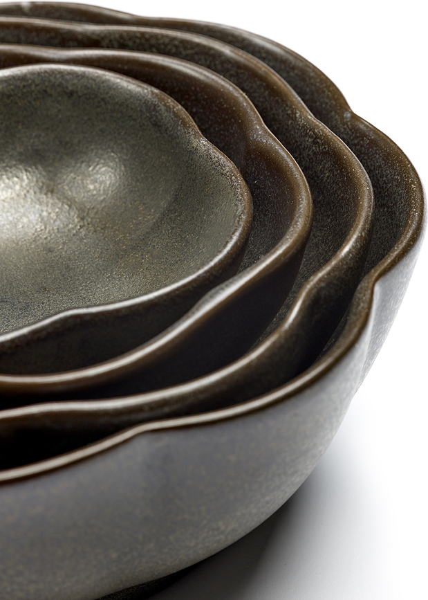 Inku Ribbed Skleda, 9 cm, bela