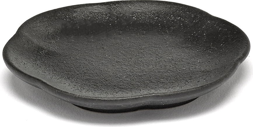 Inku Ribbed Tanjur za grickalice 8,9 cm crni