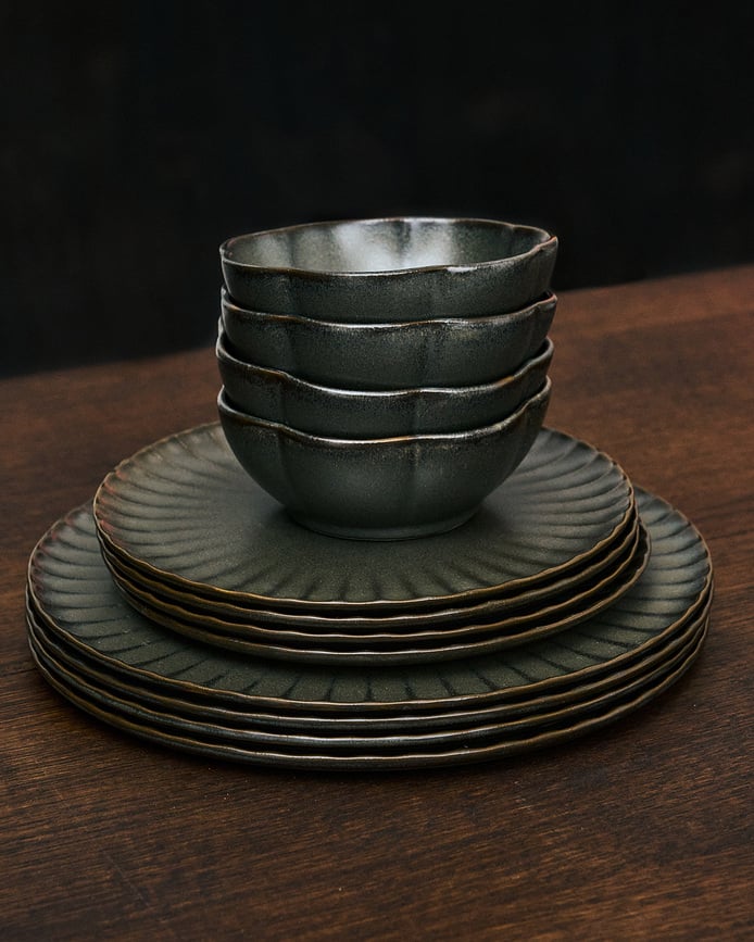 Inku Ribbed Zdjela 13 cm bijela