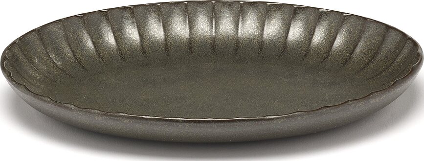 Inku serveringsskåle ovale 22 cm, mørkegrøn, 2 stk.