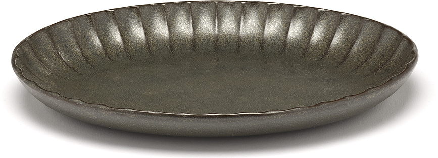 Inku Skleda za serviranje ovalna, 22 cm, temno zelena