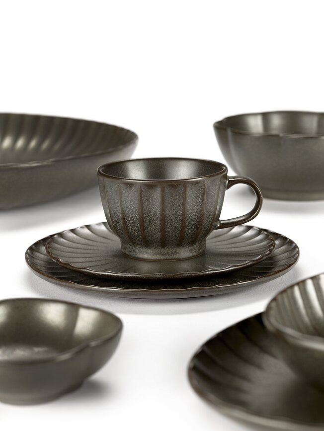 Inku Tasses à café, 150 ml, vert foncé, Lot de 4