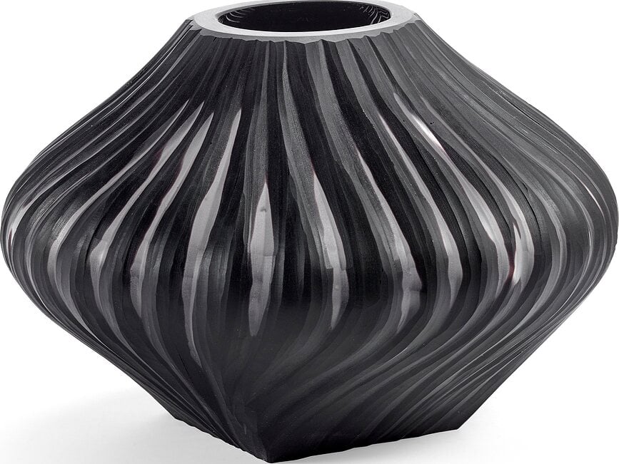 Jarrón de cristal Josephine 23,6 cm negro mate