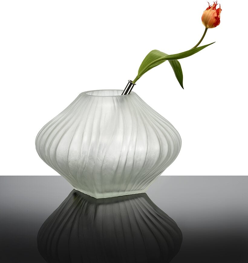 Jarrón de cristal Josephine 23,6 cm negro mate