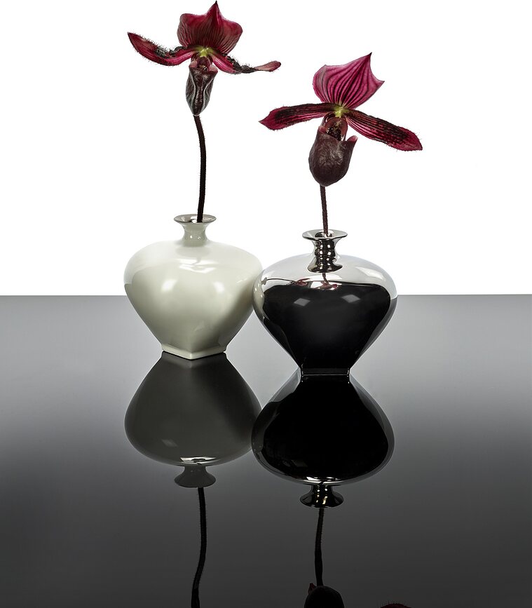 Jarrón de porcelana Josephine 9 cm, plateado