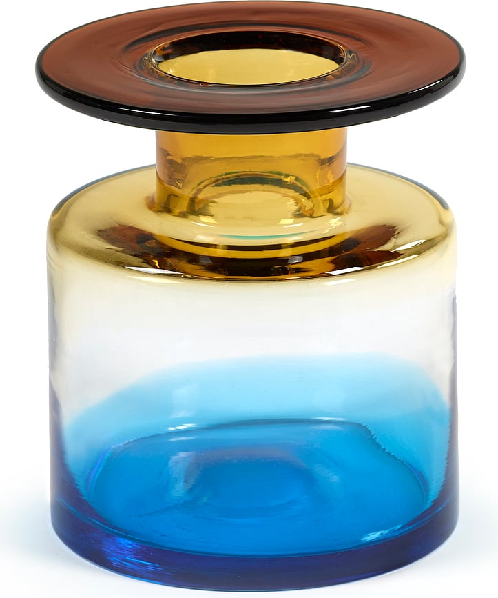 Jarrón Wind & Fire, 22 cm, marrón-azul