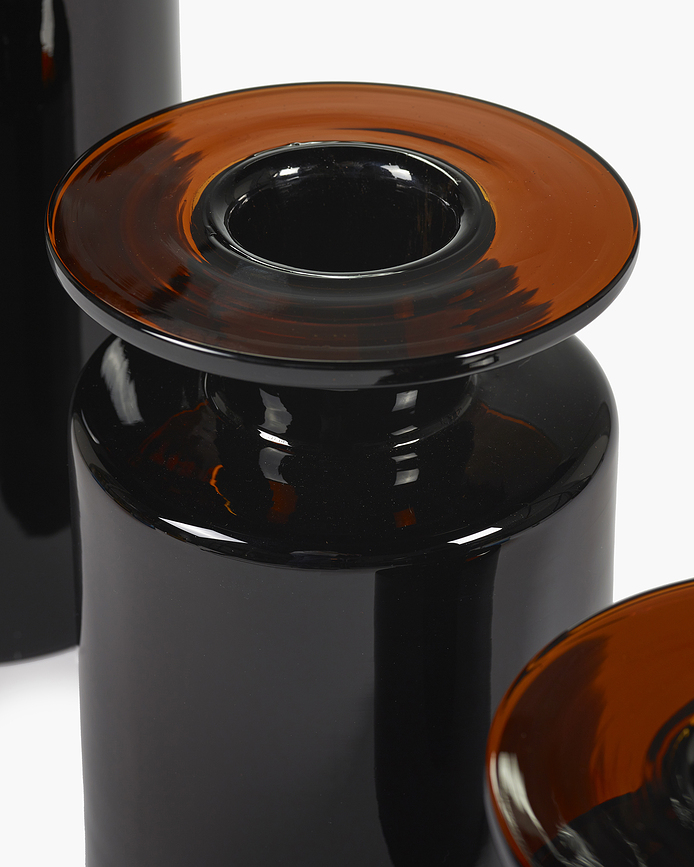 Jarrón Wind & Fire, 40 cm, marrón y azul