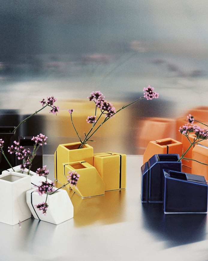 Jarrones decorativos Silos, de colores, 3 unidades