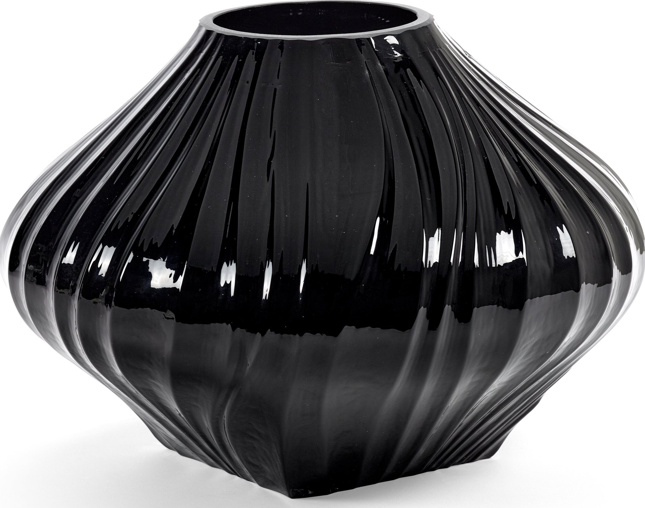 Josephine Glasvase 23,6 cm, schwarz