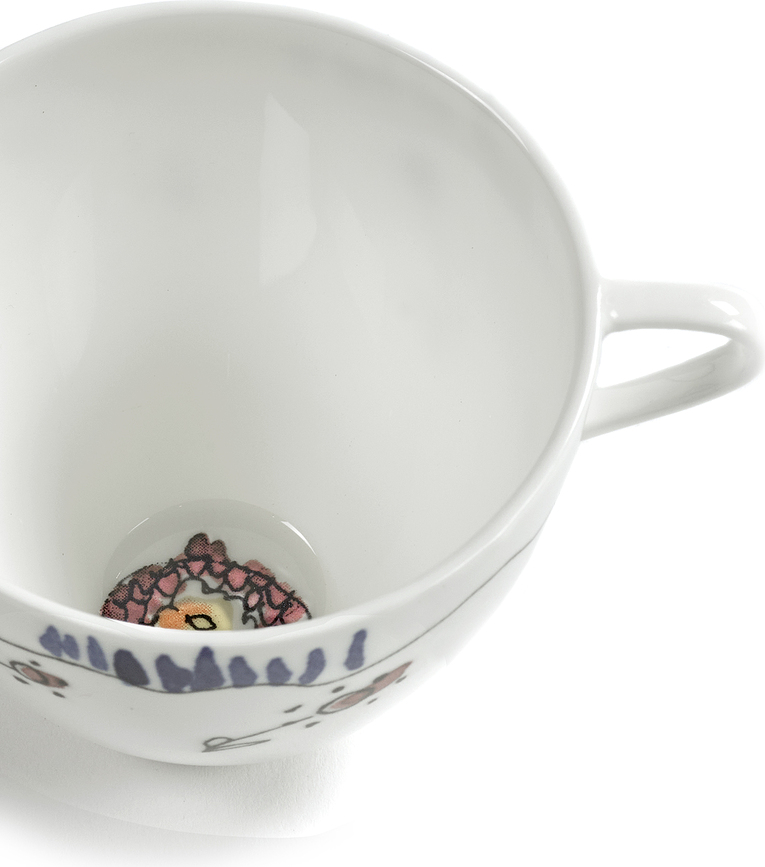 Tazas de café Midnight Flowers Blossom Milk, 80 ml, 2 unidades