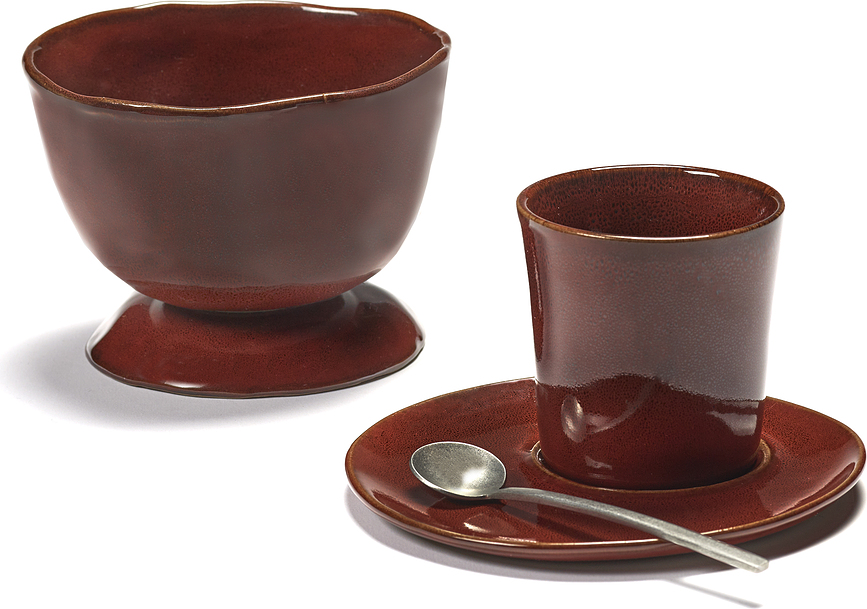 Juego de tazas de café sin asa La Mère, 130 ml, rojo, 2 unidades