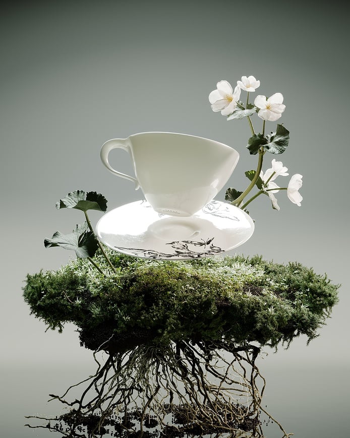 Juego de tazas de té Unity Butterfly 240 ml, 2 unidades